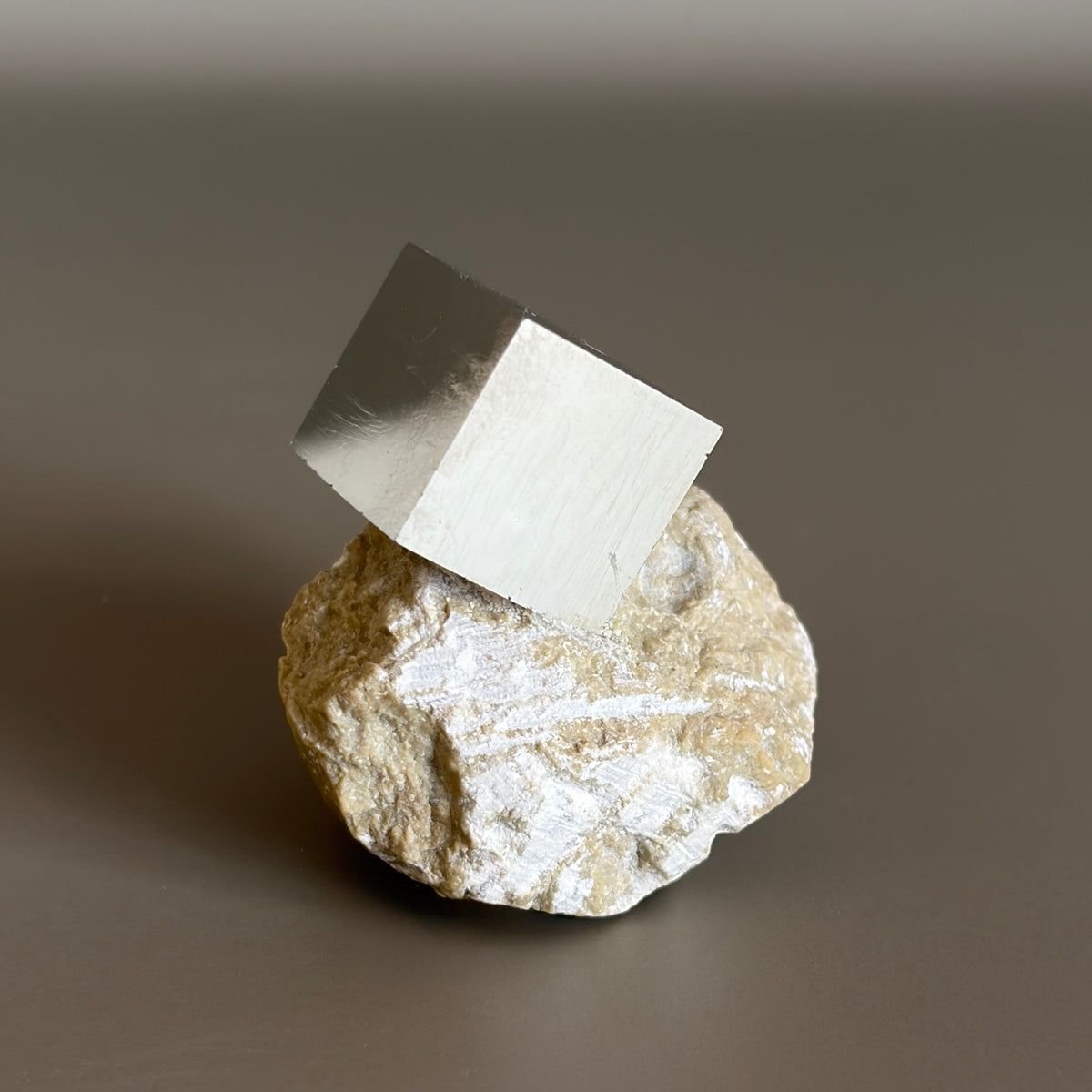 Pyrite Cube on Matrix