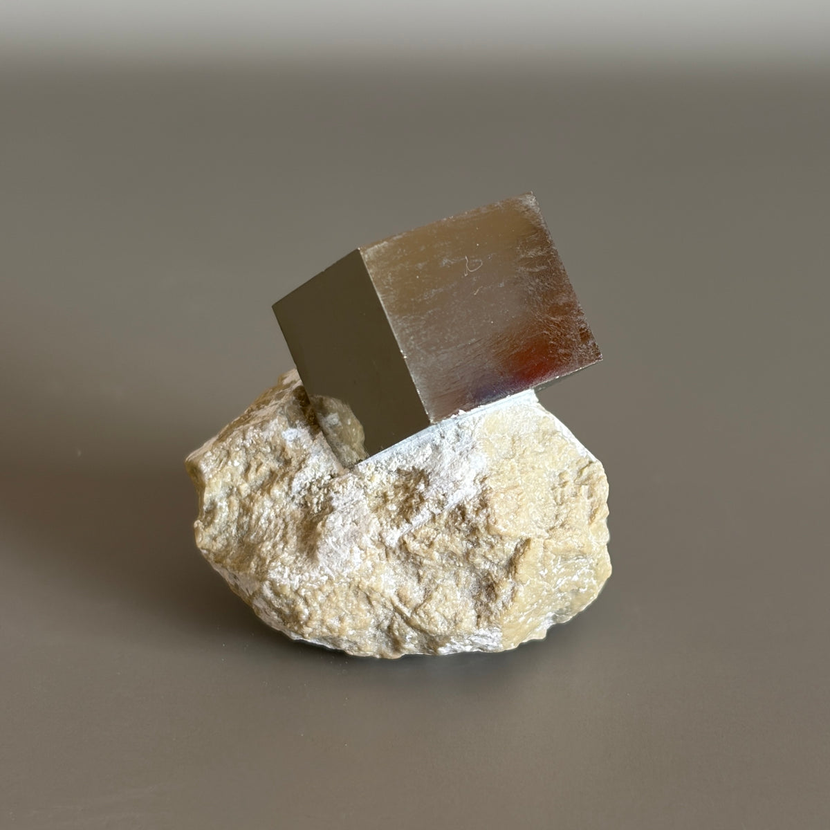 Pyrite Cube on Matrix