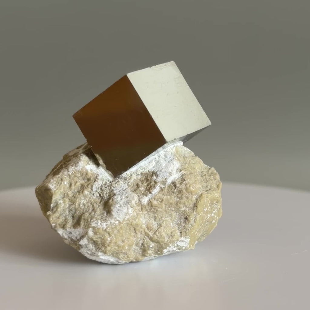 Pyrite Cube on Matrix